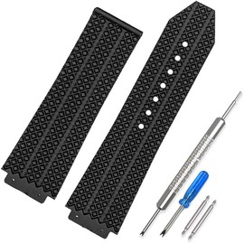 25mm Rubber Watch Band for Hublot Big Bang Waterproof Replacement Watch Straps for Men and Women(19mm×25mm×22mm)