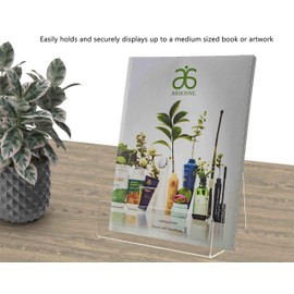 Art Easel J Stand Display 6" x 6" Clear Acrylic Literature Booklet Holder with Front Lip for Museums Art Galleries Retailers by Marketing Holders
