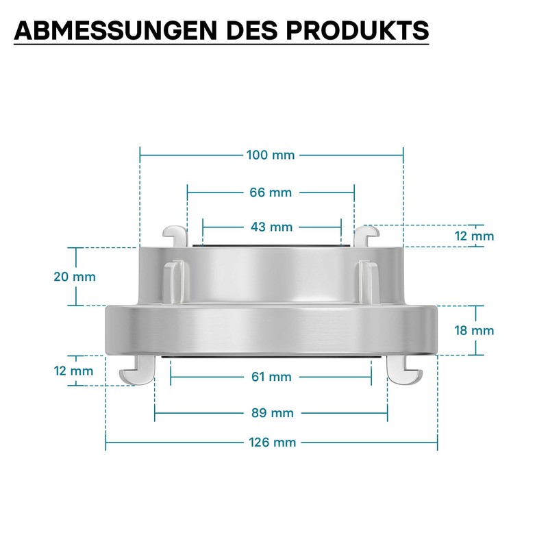 Storz Reducer Coupling B/75 mm to C/52 mm