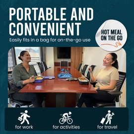 Hot Bento – Self Heated Lunch Box and Food Warmer – Battery Powered, Portable, Cordless, Hot Meals for Office, Travel, Jobsite, Picnics, Outdoor Recreation, Kitchen Meal Prep