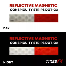 TiresFX REFLECTIVE MAGNETIC TAPE CONSPICUITY STRIPS DOT-C2 APPROVED ( PAIR )