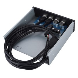 USB Front Panel Adapter USB 3.0 Front Panel 17×16×5 5.25 Inch 19 Pin 9Pin to USB 3.0 USB 2.0 4 Port Metal Optical Drive Bay