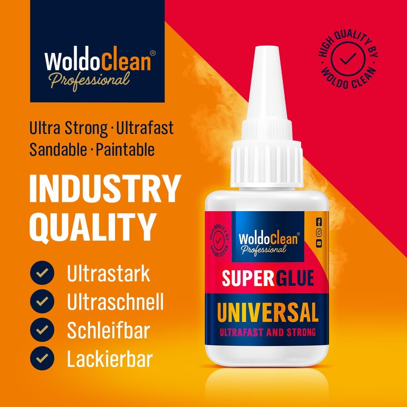 WoldoClean Sekundenkleber extra stark universal 25g - wasserfest, hitzebest?ndig &