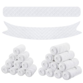 Wesnoy 20 Pack Cotton Tummy Liners and Bra Liners Set for Sweat Rash Skin Folds Plus Size Women Sweating Supplies(White,M)