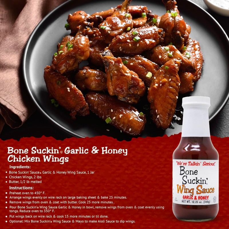 Bone Suckin' Garlic & Honey Wing Sauce, All Purpose Wing