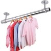 Set of 2 Curtain Pole Brackets Chrome Modern Curtain Rod
