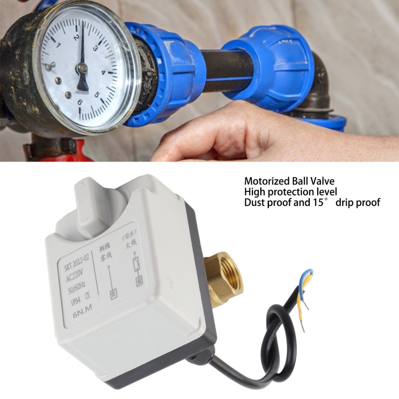Motorized Ball Valve Electrical 2 Way Normally Open Manual Automatic