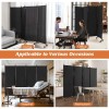 4-Panel Folding Room Divider with Lockable Wheels Privacy Screencolor: Brown