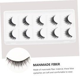 Ipetboom 5 Pairs Short False Eyelashes 3d Synthetic Eyelashes Layered Fake Lashes 3d Artificial Eyelashes Extension Handmade Eyelashes Curly Artificial Fiber 6d Accessories
