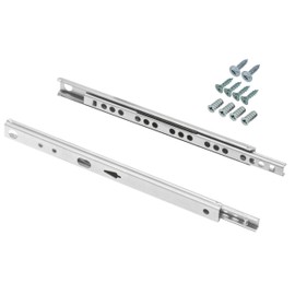 GTV Drawer Runners H17, Runners for Drawers, Drawer Rail System with Furniture Screws, Length: 342 mm, Universal Use for Drawers with Insertion and Overlap Fronts
