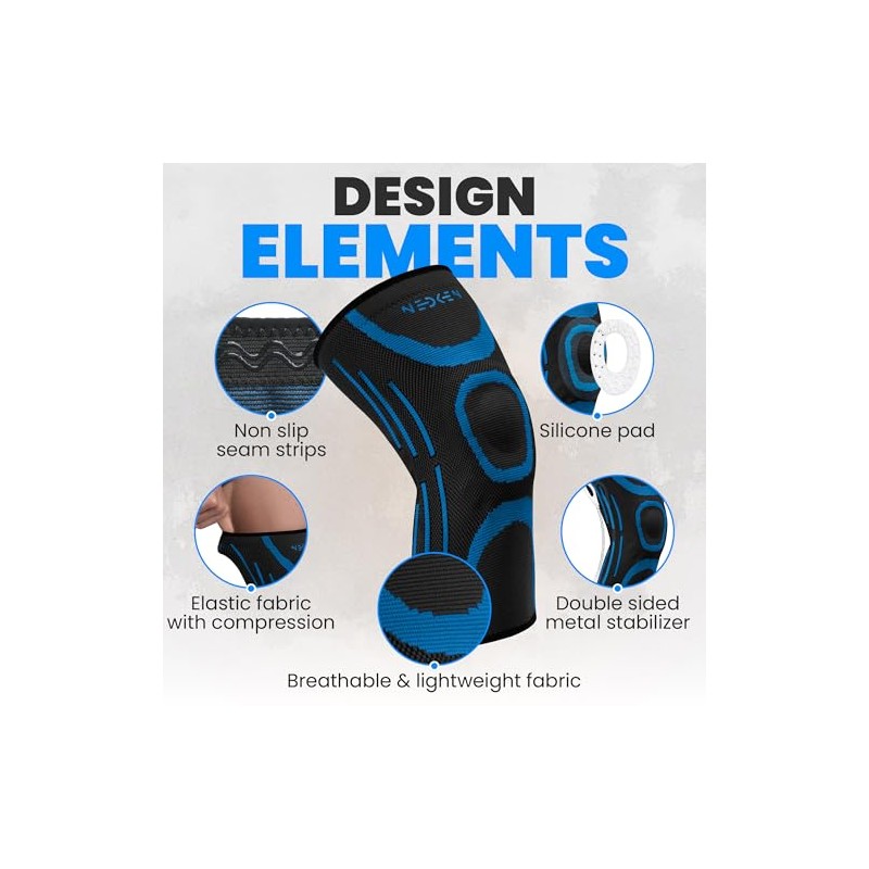 Knee Support – Compression Brace for Men & Women, Elastic