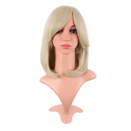 MapofBeauty 16 Inch/40 cm Fashion Short Side Bangs Synthetic fiber Hair BOB Women Wig (Blonde)