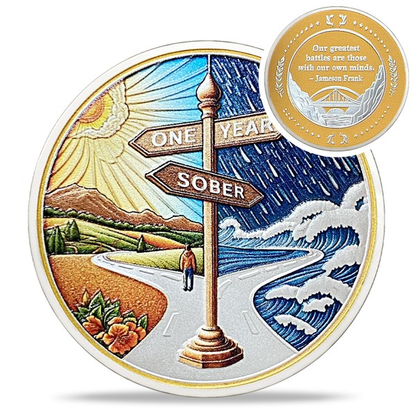 Original One Year Sobriety Coin - Reborn from Storm AA
