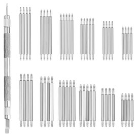 53 Piece Watch Repair Kit in Silver, Professional Watchmaker Tool with Spring Bar Tool, Watch Pins, Bracelet Tool, Storage Box, Instructions, for Watch Strap Repair, Watch Strap Pins