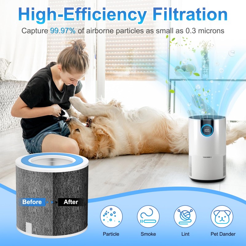 2 Pack HP102 Replacement Filter Compatible with Shark HP102 Air