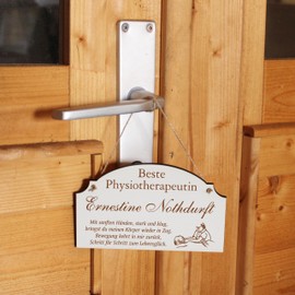 Dekolando Sign "Bester Physiotherapist" Best Physiotherapist Gift - Funny Gifts in 3 Sizes for Birthday Christmas Easter Santa Claus - for Men Women Colleagues Employees