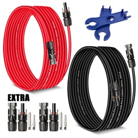 AAKL Solar Extension Cable 30 Ft 10AWG (6mm²) Solar Power Cable Wire Male Female Connectors Gauge 30' 30A Wire for Roof PV Wire Solar Panel Cables 10 Gauge Wire
