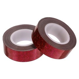 Cinta Adhesiva Holográfica Brillante 2 Rollos 3 Cm x 10 m Resistente Autoadhesiva Decorativa Para Oficina Manualidades y Embalaje Interior y Exterior Roja