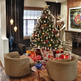Emopeak - 24 bolas de Navidad para árbol de Navidad – 4 estilos inastillables decoraciones de árbol de Navidad para decoración de fiestas de boda (dorado, 1.6 pulgadas/4.2 cm)