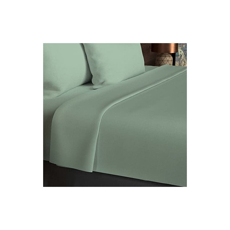 Soleil d'Ocre Flat Sheet, Cotton, Green, 180 x 290 cm