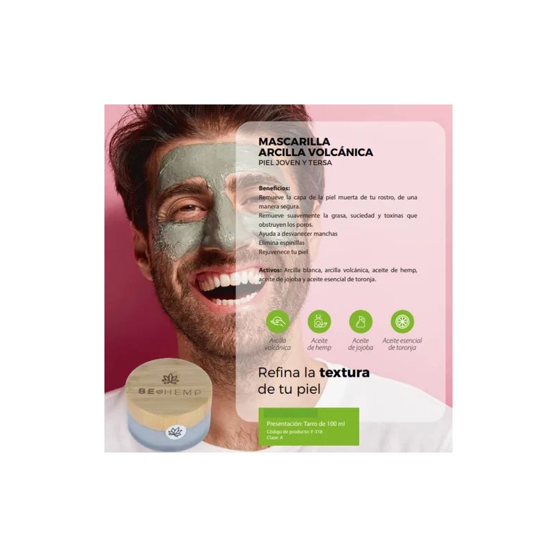 Mascarilla Facial De Arcilla Tratamiento Acne Beohemp