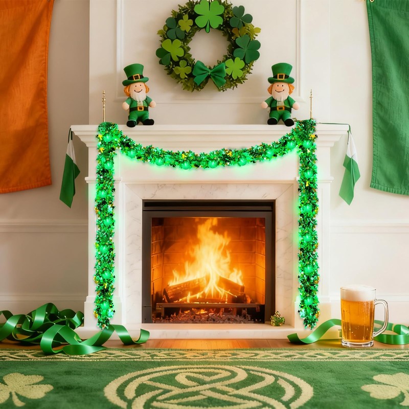 Jasneniebo 20FT St Patrick's Day Garland Lights, Plug in Outdoor