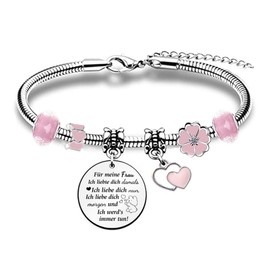 Women's Bangle Inspirational Pearl Bracelets Christmas Gifts Boyfriend Birthday Sister Daughter Graduation Keepsake Mum Aunt Mother's Day Appreciation Jewellery Wife Valentine's Day, Stainless Steel,