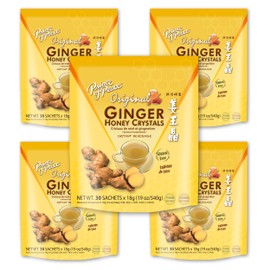 Prince of Peace Instant Ginger Honey Crystals, 5 Packs of 30 Sachets – Instant Hot or Cold Beverage – Easy to Brew Ginger and Honey Crystals