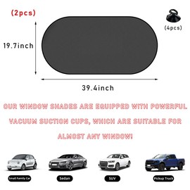 Augeny Car Window Shade, 20"×40" Auto Rear Window Shade Protector with Suction Cups, Shield Provide Sun Glare Protection for Your Child, Car Accessories Blocks Harmful UV Rays