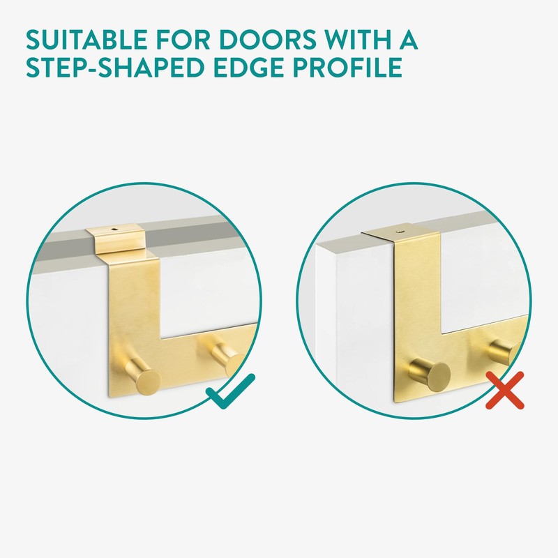 Navaris Over the Door Hanger Hooks - Coat Rack with