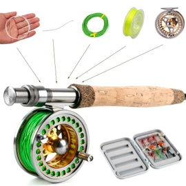 Sougayilang Fly Fishing Rod Reel Combos with Lightweight Portable Rod and CNC-machined Aluminum Alloy Reel,Fly Fishing Complete Starter Package