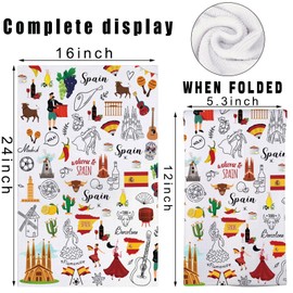 JNIAP Spain Kitchen Towels Spain Lover Gift Spanish Kitchen Towels Spain Dish Towel Spain Themed Gifts Espana Gifts (Spain KT)