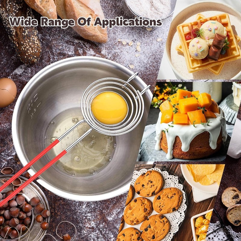 Stainless Steel Egg Separator Tool, Long Handled Egg Yolk Separator,