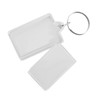 100Pcs Clear Acrylic Photo Frame Keychain, 5.5x4cm Clear Rectangle Blank