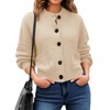 Saodimallsu Womens Button Up Cardigans Fall Crew Neck Fuzzy Knit