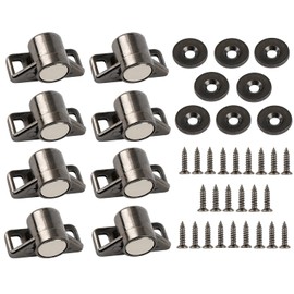 BFDYY 8 Pack Magnetic Cabinet Latch with Magnet for Cabinet Latch, Cabinet Magnetic Latch for Kitchen Closet Door Close Magnetic Latch Closer (Gun Metal 8 Pack)