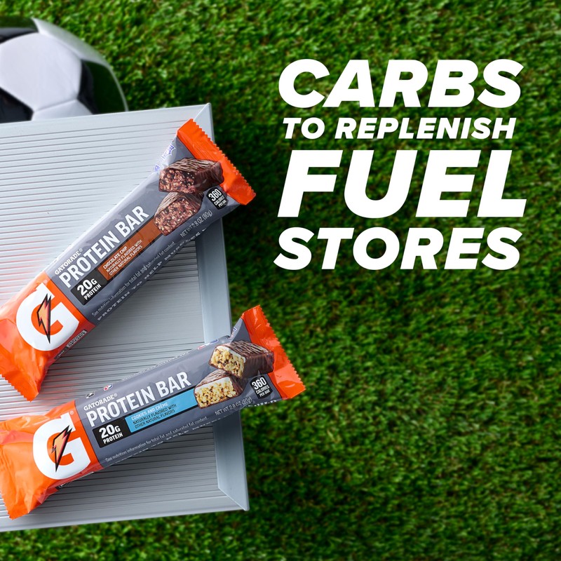 Gatorade Whey Protein Recover Bars, Chocolate Chip, 2.8 ounce(Pack of