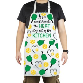 CENWA Pickleball Player Gift Pickleball Apron With Pockets Stay Out Of The Kitchen Adjustable Apron For Pickleball Lover (handle the HEAT APRON)