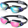 Aegend Gafas de Natación para Adultos, Multicolor, Protección UV y