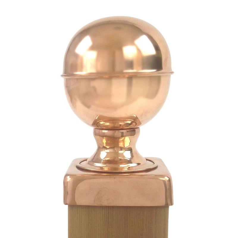 4x4 Copper Globe Finial Post Cap by Captiva (2-Pack) -