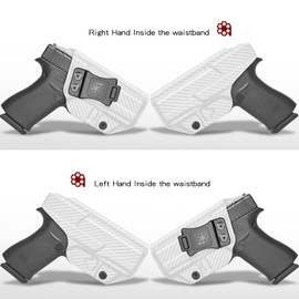 Amberide KYDEX Holsters for Glock 43/43X & 43X MOS | Adjustable Cant | Inside & Outside Waistband Concealed Carry Options | IWB & OWB for Ultimate Comfort & Stability (White Carbon Fiber, Right IWB)