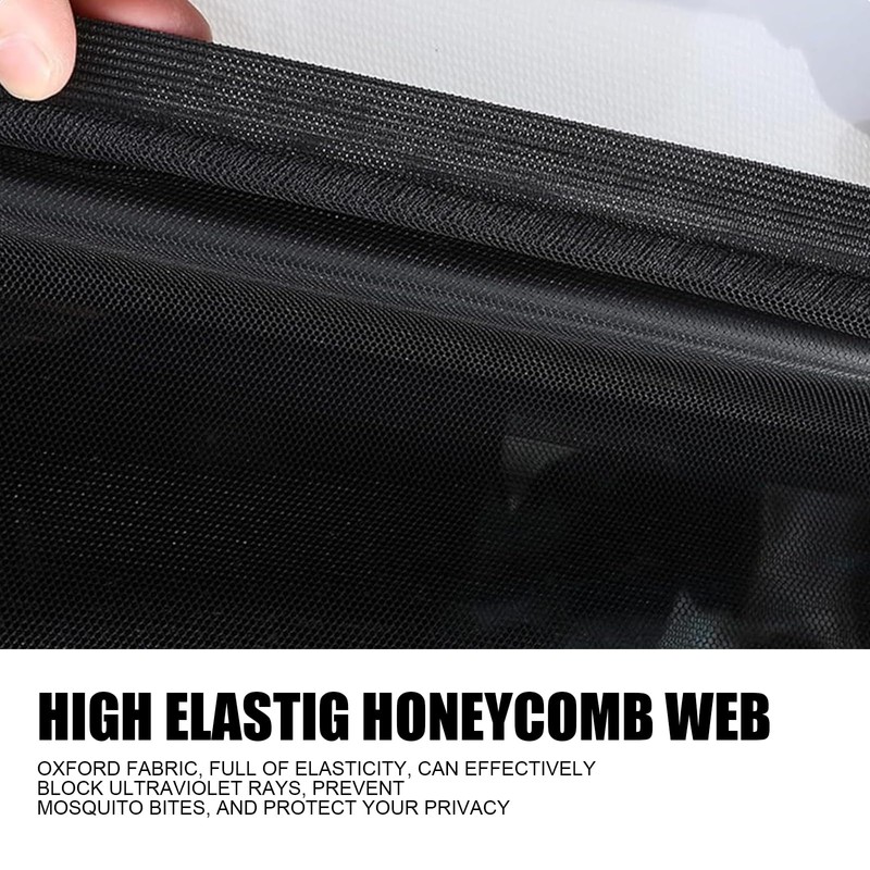 JawGrew 2 PCS Car Rear Side Window Glass Sunshade Net,