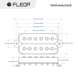 FLEOR Alnico 5 Bridge Pickup Double Coil Humbucker Pickups High Output 14-15K, White