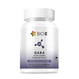BIO B | GABA 800mg por porción | Dormir y Relajación | 100% GABA (Ácido gamma amino-butírico), 60 Cáps