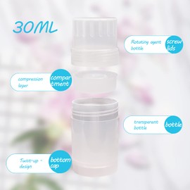 BOSMIOW 6 Pcs Empty Deodorant Container 1 Oz Plastic Refillable Twist-up Deodorant Tubes For DIY Lip Balm