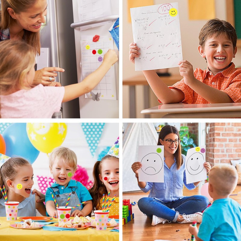 1500Pcs Smiley Face Stickers for Kids Sticker Rolls 10 Styles