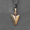 Arrowhead Bronze Pendant Necklace Jewellery, incl black cotton sting, Pendant