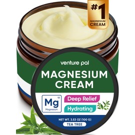 Venture Pal Magnesium Lotion, Topical Magnesium Cream for Sleep, Leg Cramps & Pain, Muscle Relaxation, Calm, Moisturizing Supplement with Coconut Oil, Shea Butter & Hyaluronic Acid, Safe for Kids