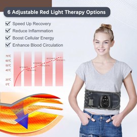 Oramuon Red Light Therapy Belt for Back, Red Light Heating Pad Decompression Belt with Electric Pump for Lower Back Pain, 5000mAh Rechargeable Battery, One Size Fits 29-49 inches Waist