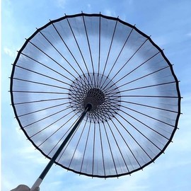 山本竹細工屋 （YAMAMOTOTAKIZAYIKUYA) Silk Umbrella demitint Dancing props Stage Umbrella handle detachable (Black demitint)